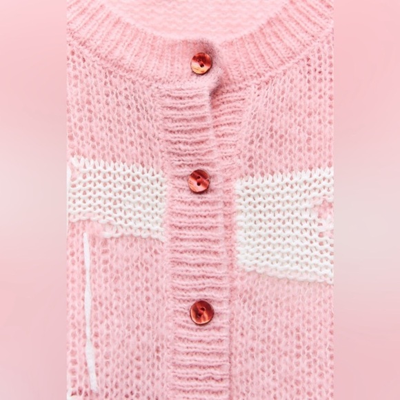 Zara Knit Cardigan Pink Small - Picture 5 of 7